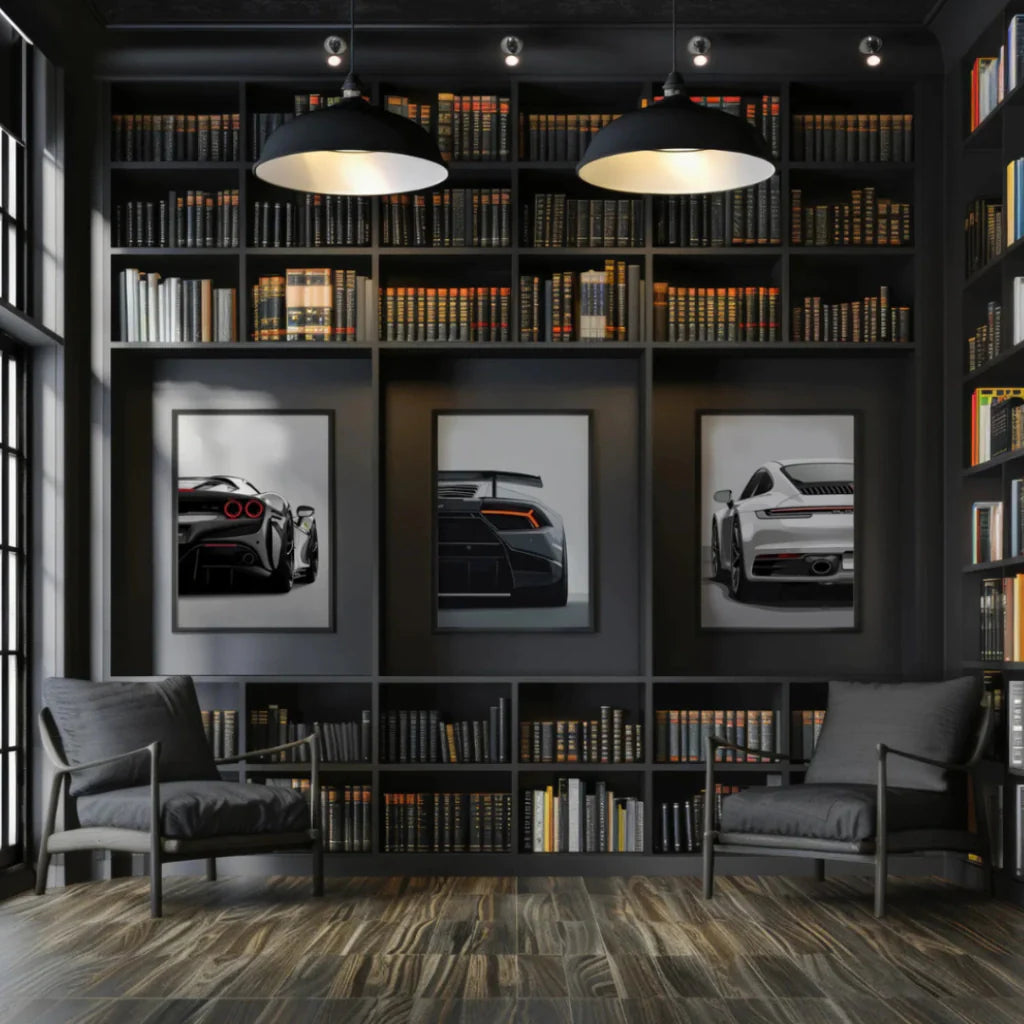 Set x3 Decorativo coches, Ferrari, Lamborghini, Porsche