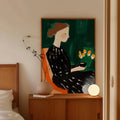 Cuadro Decorativo Ilustrativo Mujer Sentada Te