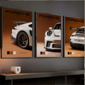 Set x3 Decorativo coche deportivo marrón Porsche