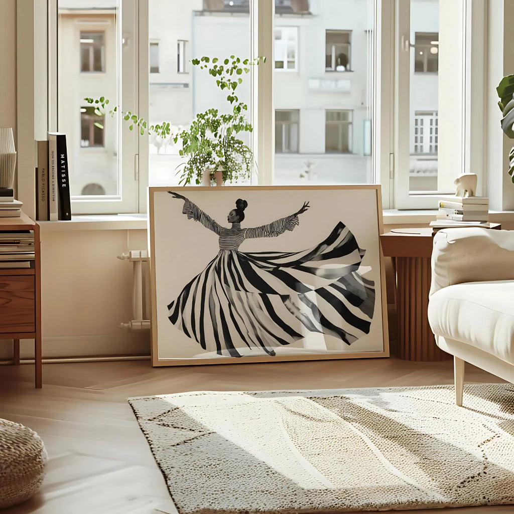 Cuadro Decorativo Ilustración Mujer Bailando