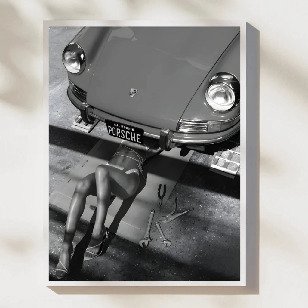 Cuadro Decorativo Porsche 911 blanco y negro