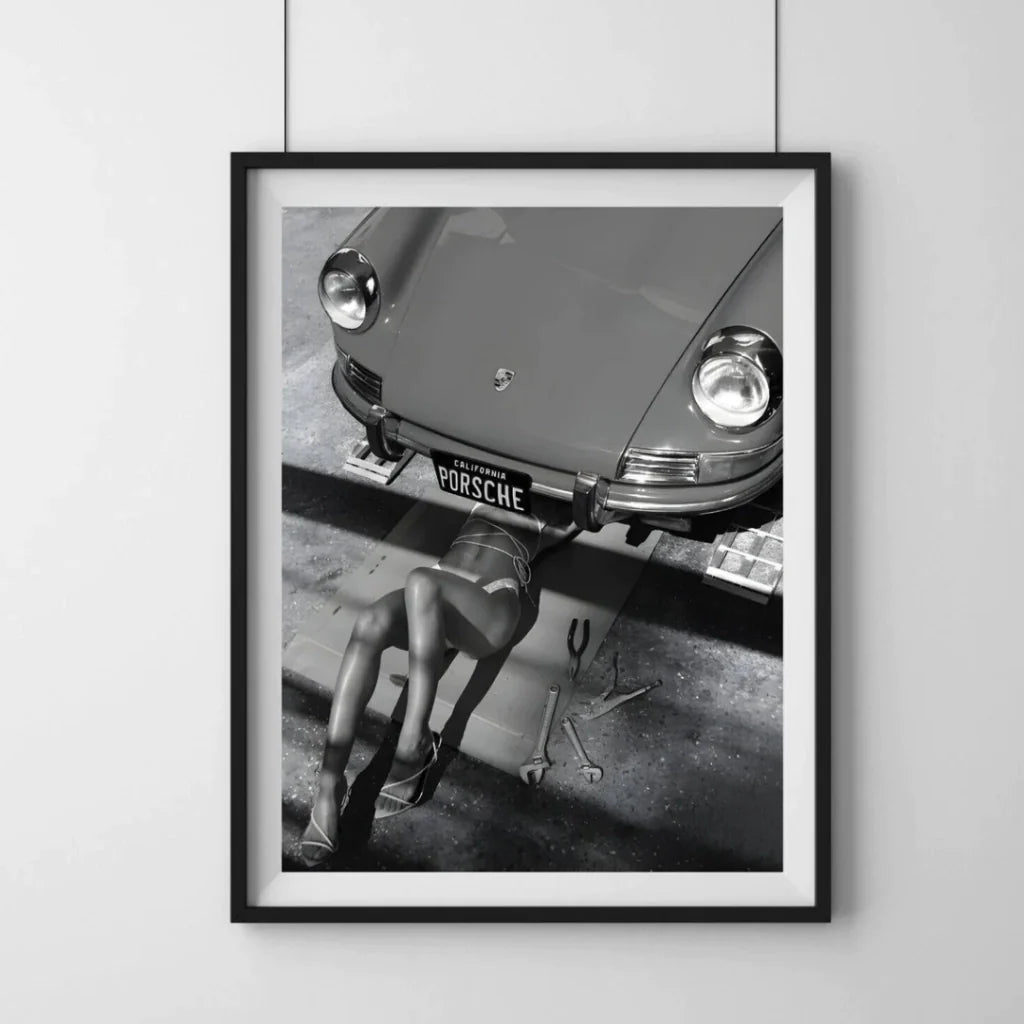 Cuadro Decorativo Porsche 911 blanco y negro