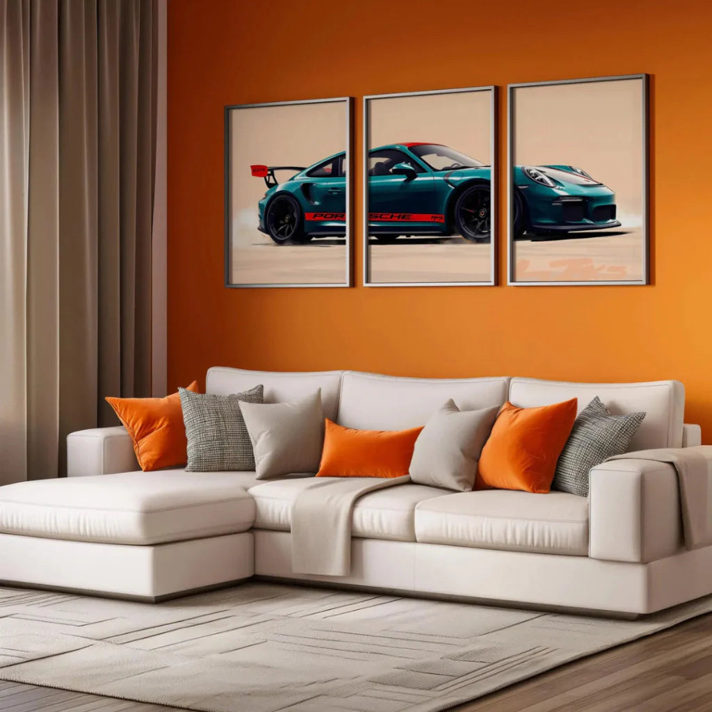 Set x3 Cuadros Decorativos Porsche 911 GT3 RS