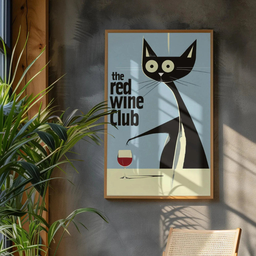 Cuadro Minimalista de gato negro, arte moderno para amantes de los gatos