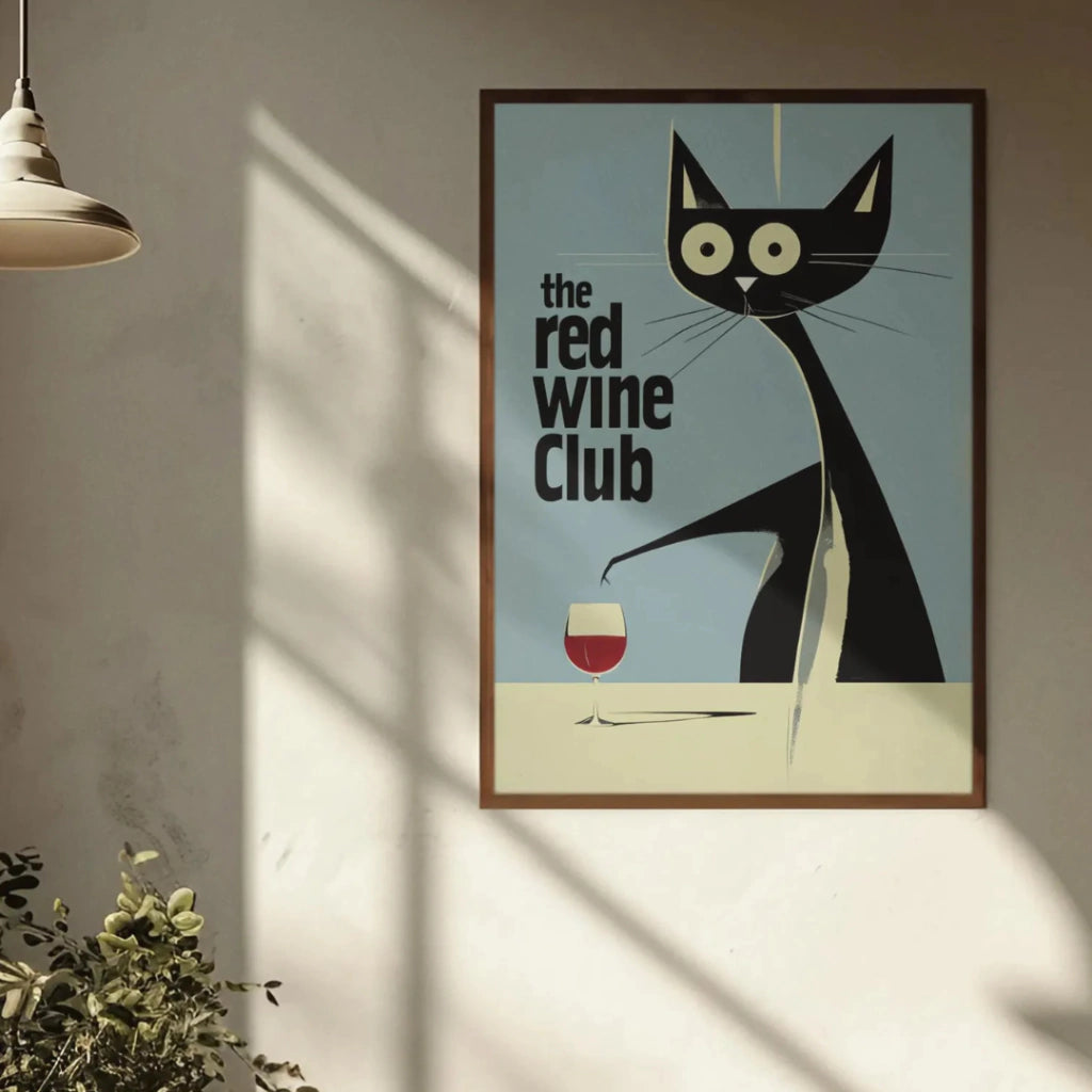 Cuadro Minimalista de gato negro, arte moderno para amantes de los gatos