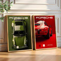 Set x2 Cuadros Poster Autos Depotivos Rojo y Verde