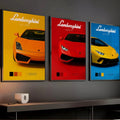 Set x3 Cuadros Decorativos Lamborghini Gallardo, Huracán y Aventador