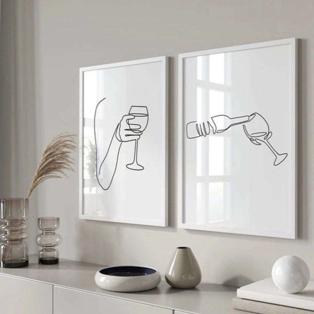 Set x2 Cuadros Decorativos de vinos Abstracto