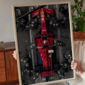 Cuadro de Ferrari de Fórmula 1 en boxes