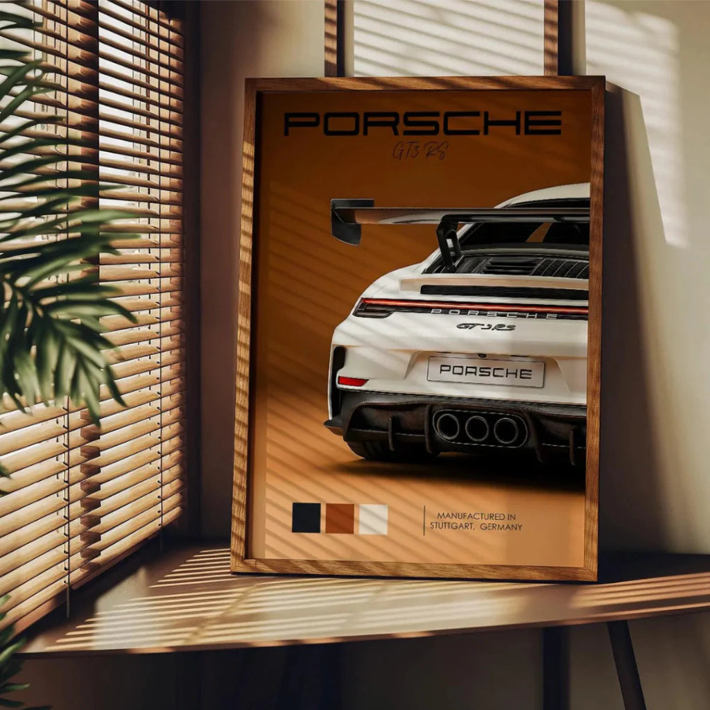 Set x3 Decorativo coche deportivo marrón Porsche