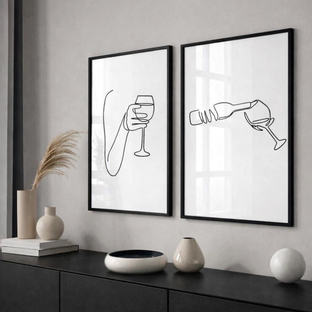 Set x2 Cuadros Decorativos de vinos Abstracto