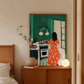 Cuadro Decorativo Ilustración Mujer Cocina