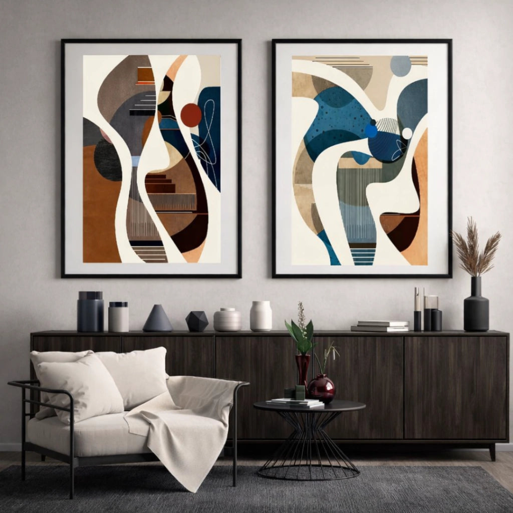 Set x2 Cuadros Decorativos Abstractos
