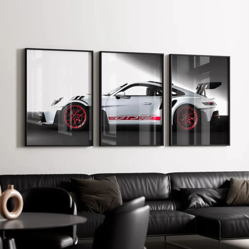 Set x3 Decorativo Porsche 911 GT3RS Deportivo Lujo
