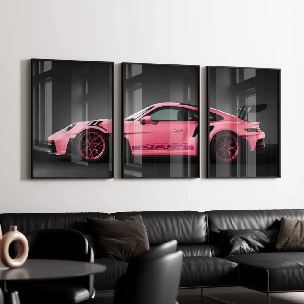Set x3 Decorativo Rosa del Porsche 911 GT3RS