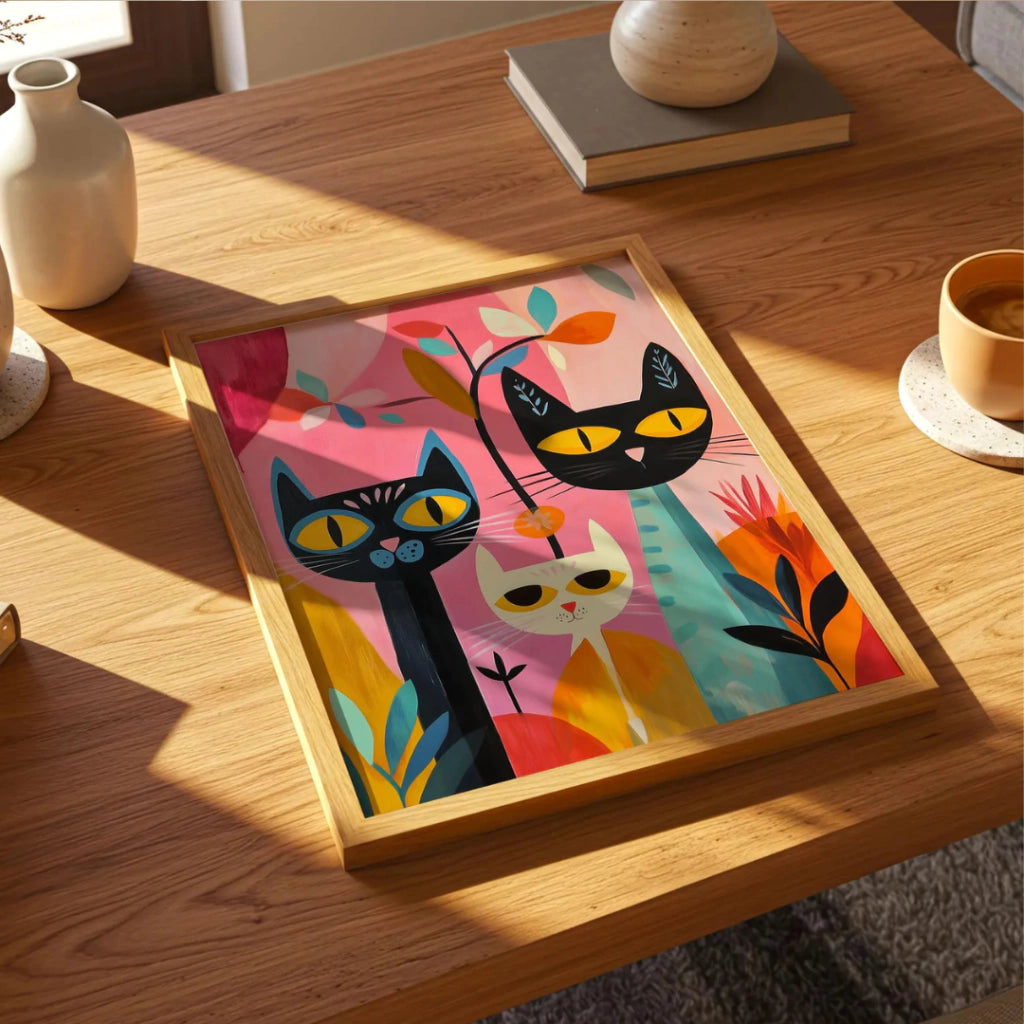 Cuadro Decorativo Gato Asiático pasta