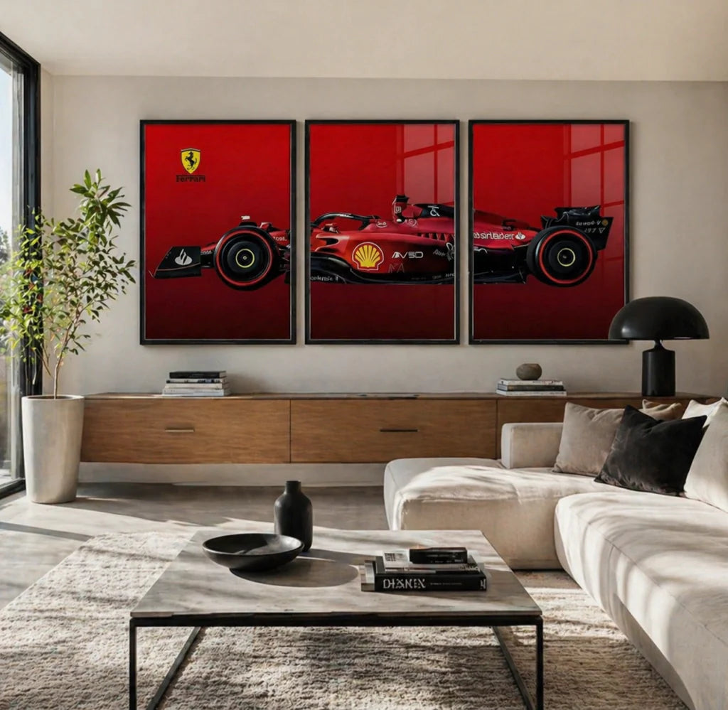 Set x3 Cuadros Fórmula 1 Ferrari