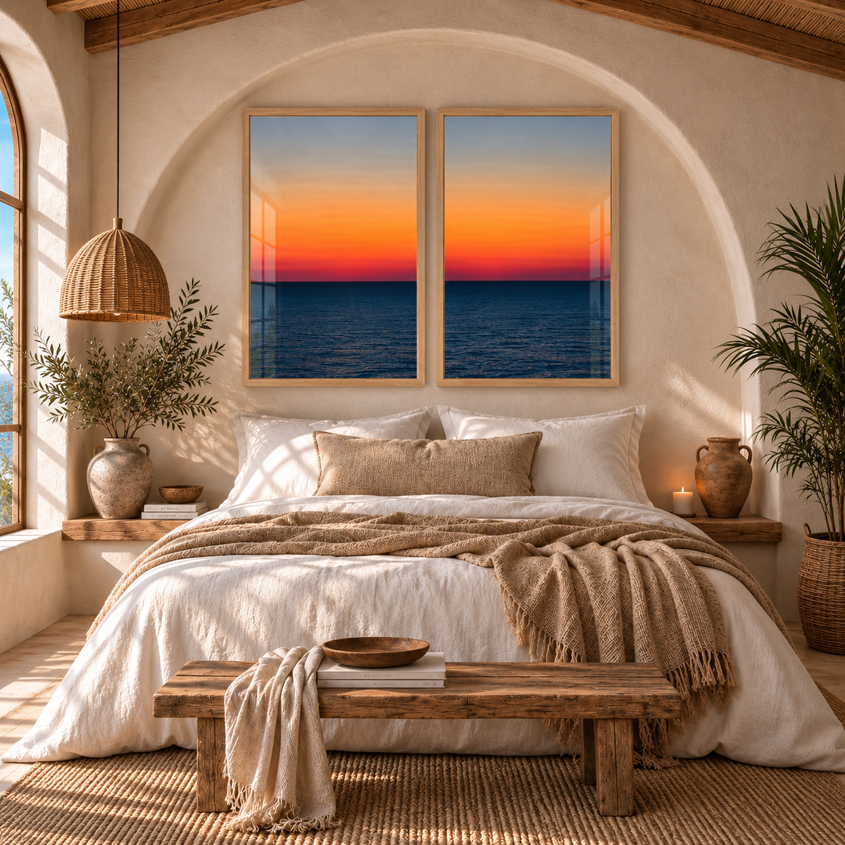Set x2 Cuadros Atardecer intenso