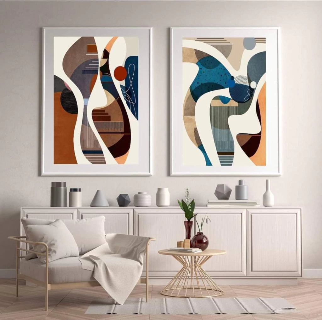 Set x2 Cuadros Decorativos Abstractos