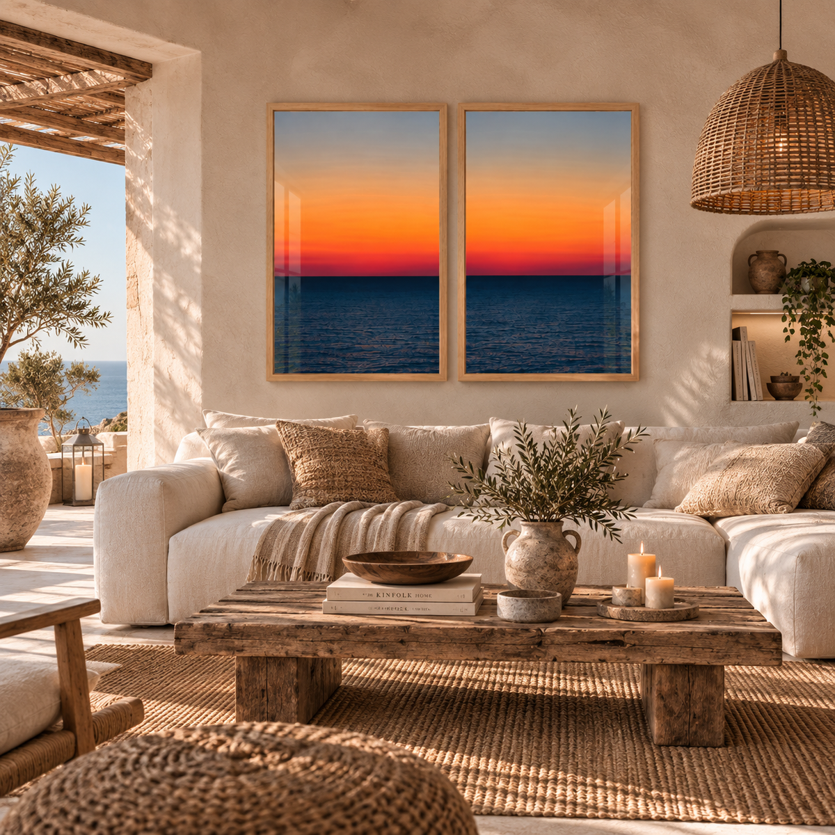 Set x2 Cuadros Atardecer intenso