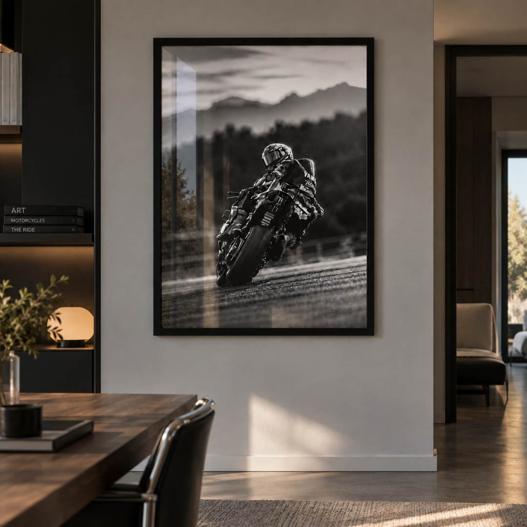 Cuadro Yamaha Racing Blanco y Negro