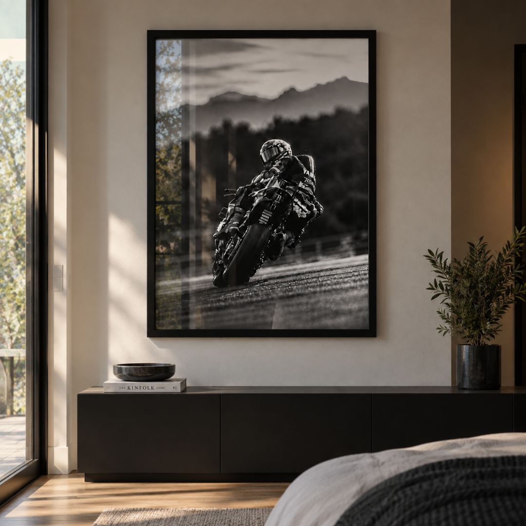 Cuadro Yamaha Racing Blanco y Negro