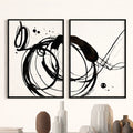 Set x2 Cuadros Decorativos, Arte Abstracto, Black