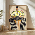 Cuadros Decorativo Mujer con vino, ilustración feminista