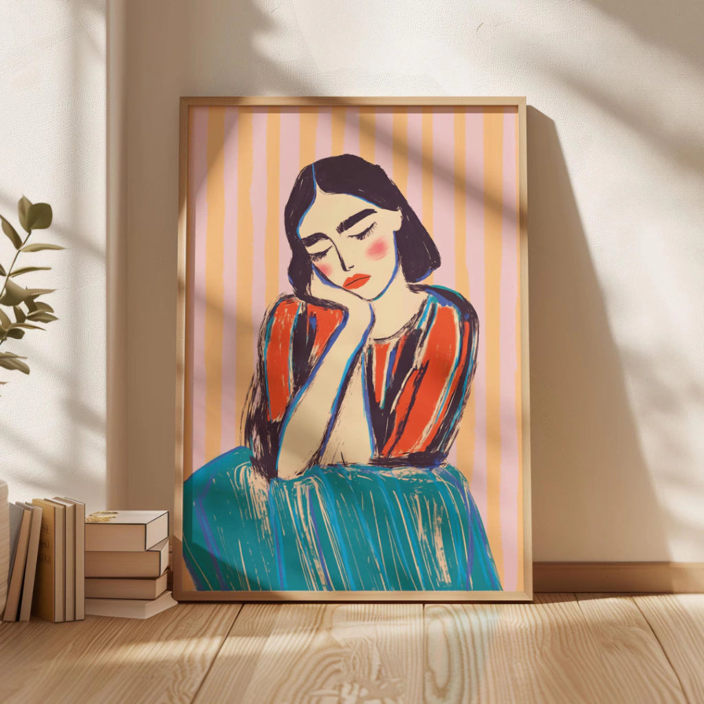 Cuadros Decorativo mujer abstracta decoración de pared ecléctica y femenina