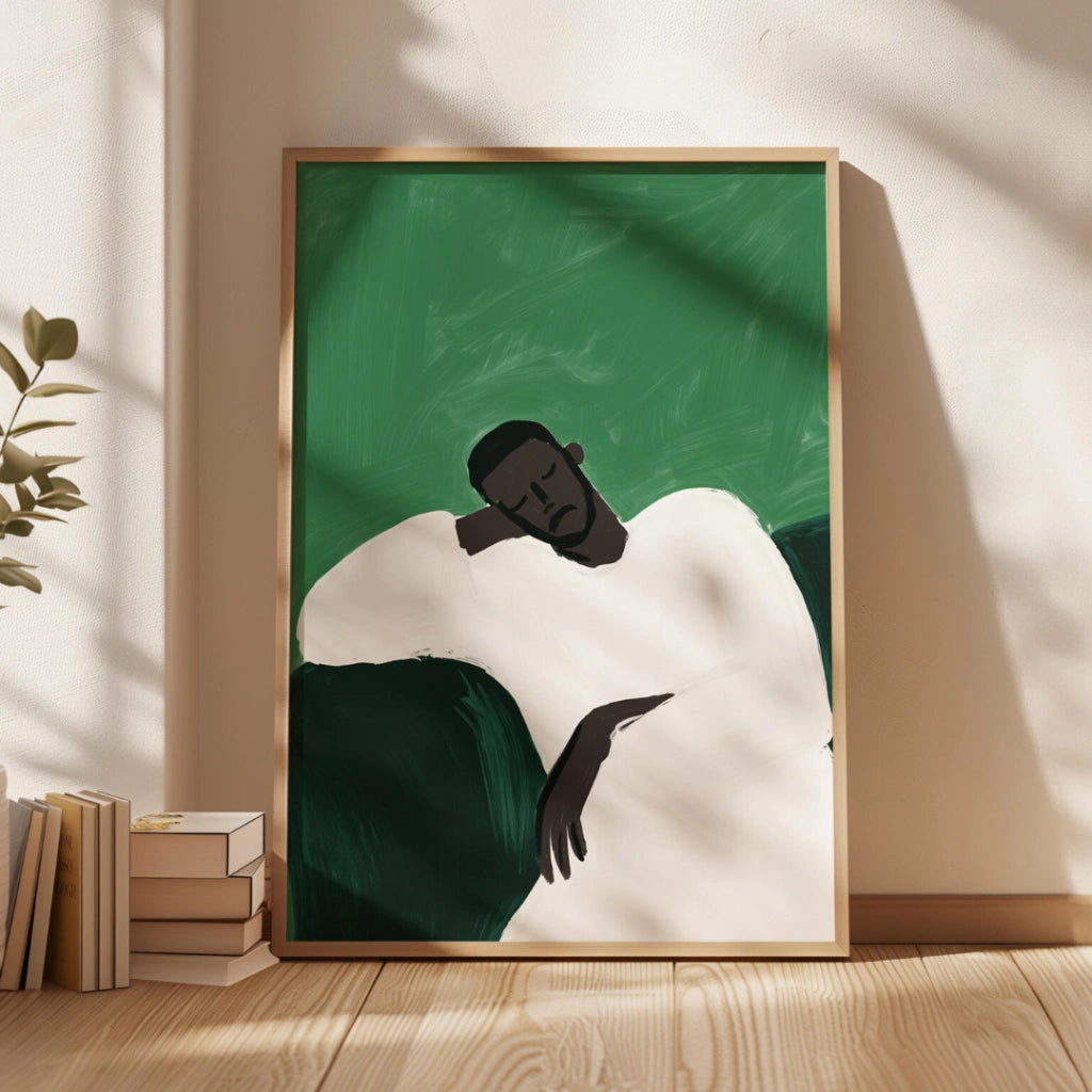 Cuadros Decorativo minimalista de hombre durmiendo