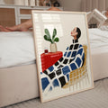 Cuadro Decorativo Ilustración Mujer Sentada