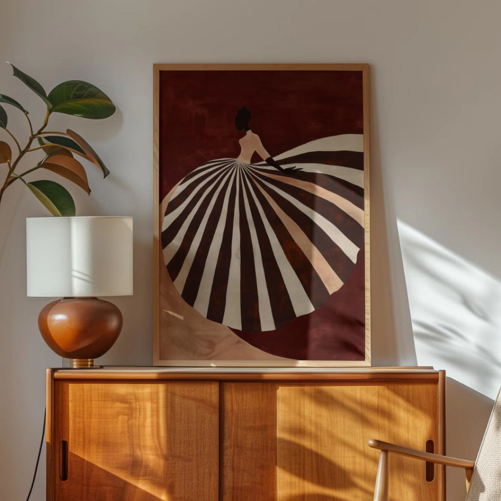 Cuadros Decorativo rayas reflectantes en marrón oscuro