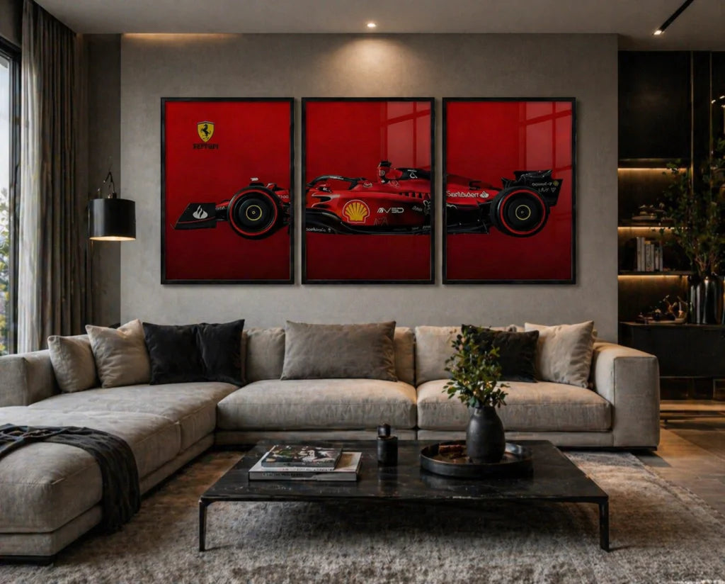 Set x3 Cuadros Fórmula 1 Ferrari