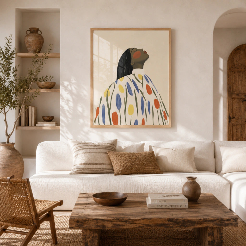 Cuadro Decorativo Ilustración Mujer Ruborizada