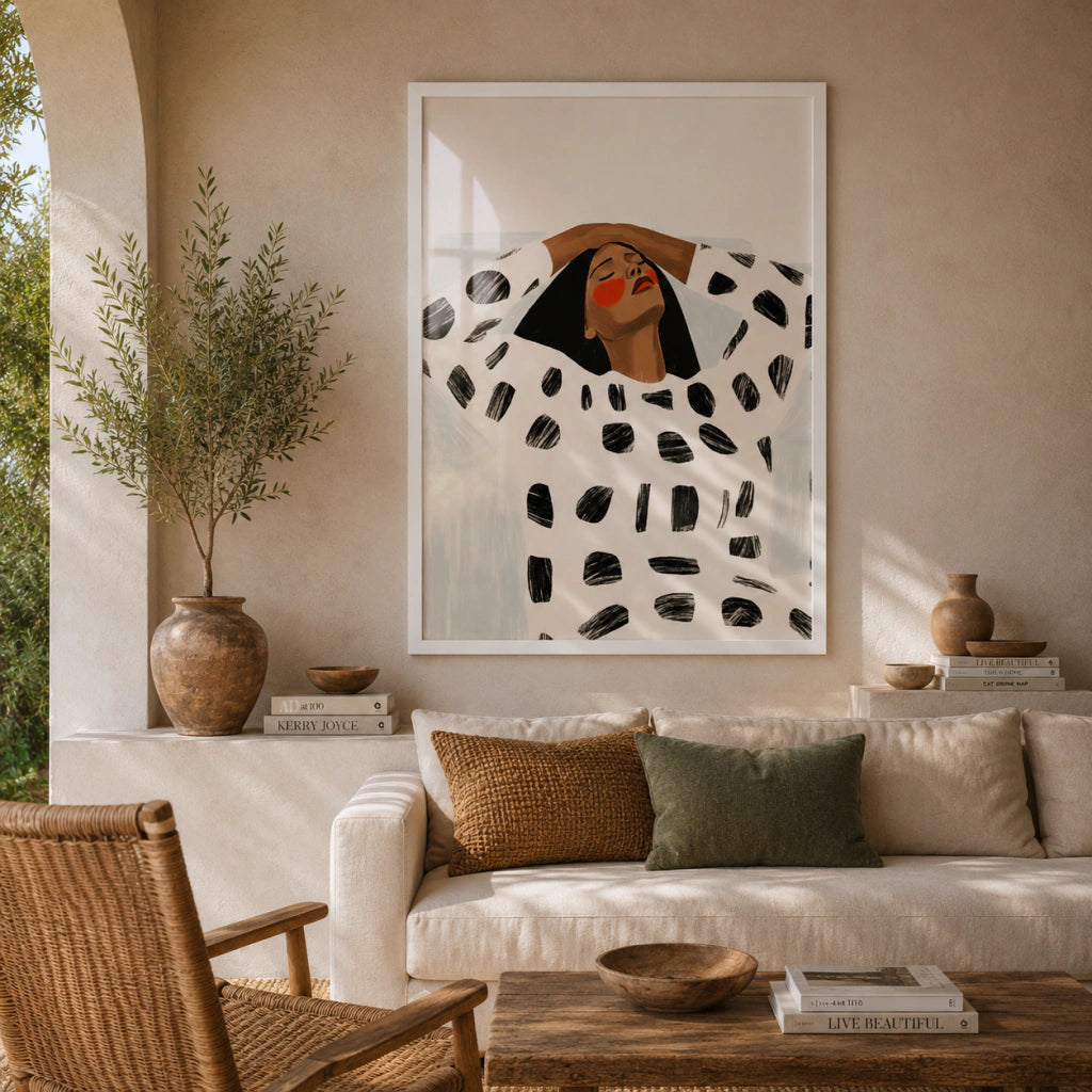 Cuadro Decorativo Ilustración Mujer Manos En La Cabeza