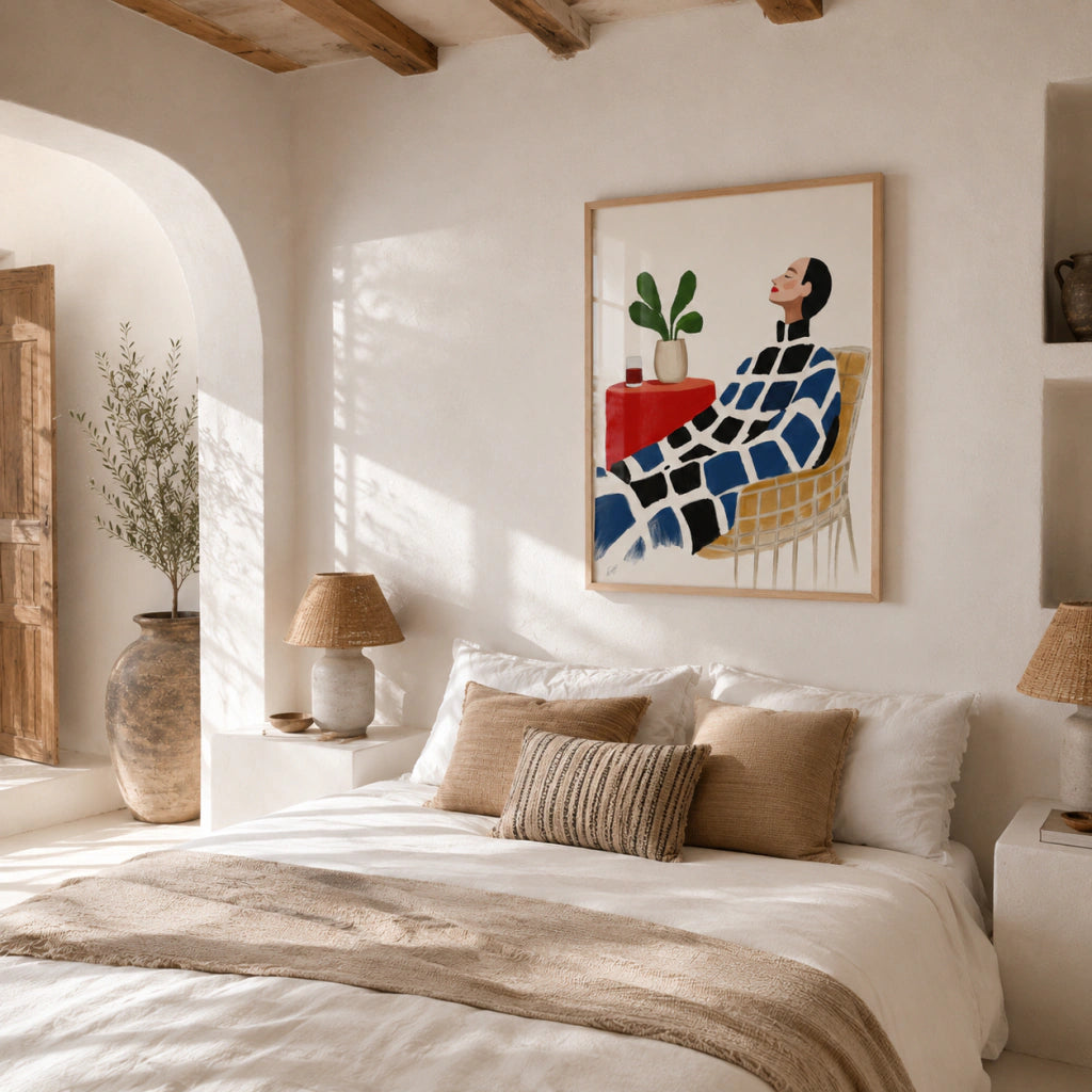 Cuadro Decorativo Ilustración Mujer Sentada