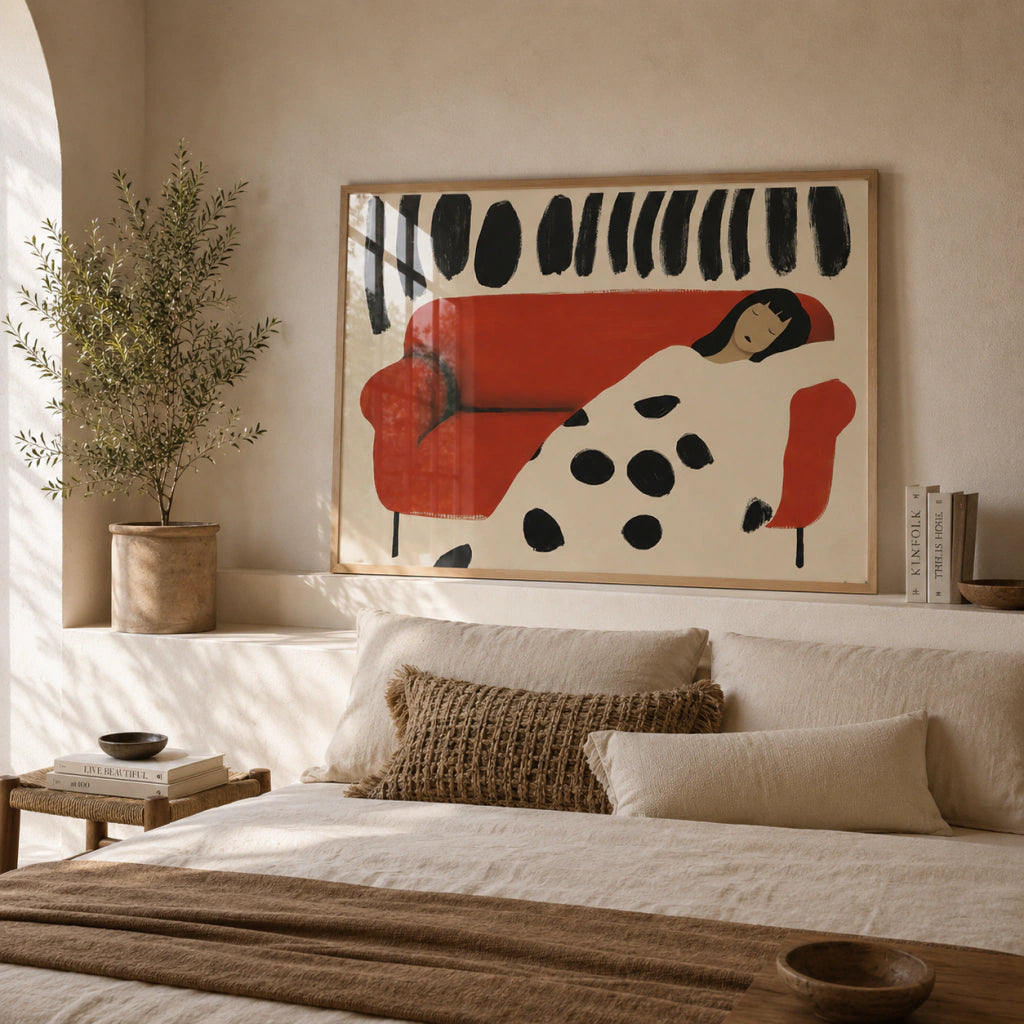 Cuadro Decorativo Ilustración Mujer Sofá