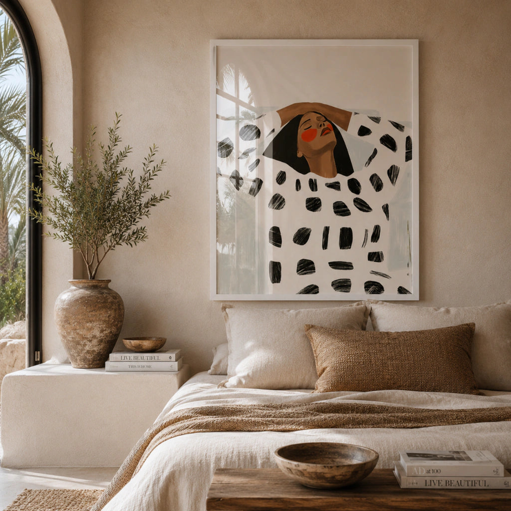 Cuadro Decorativo Ilustración Mujer Manos En La Cabeza