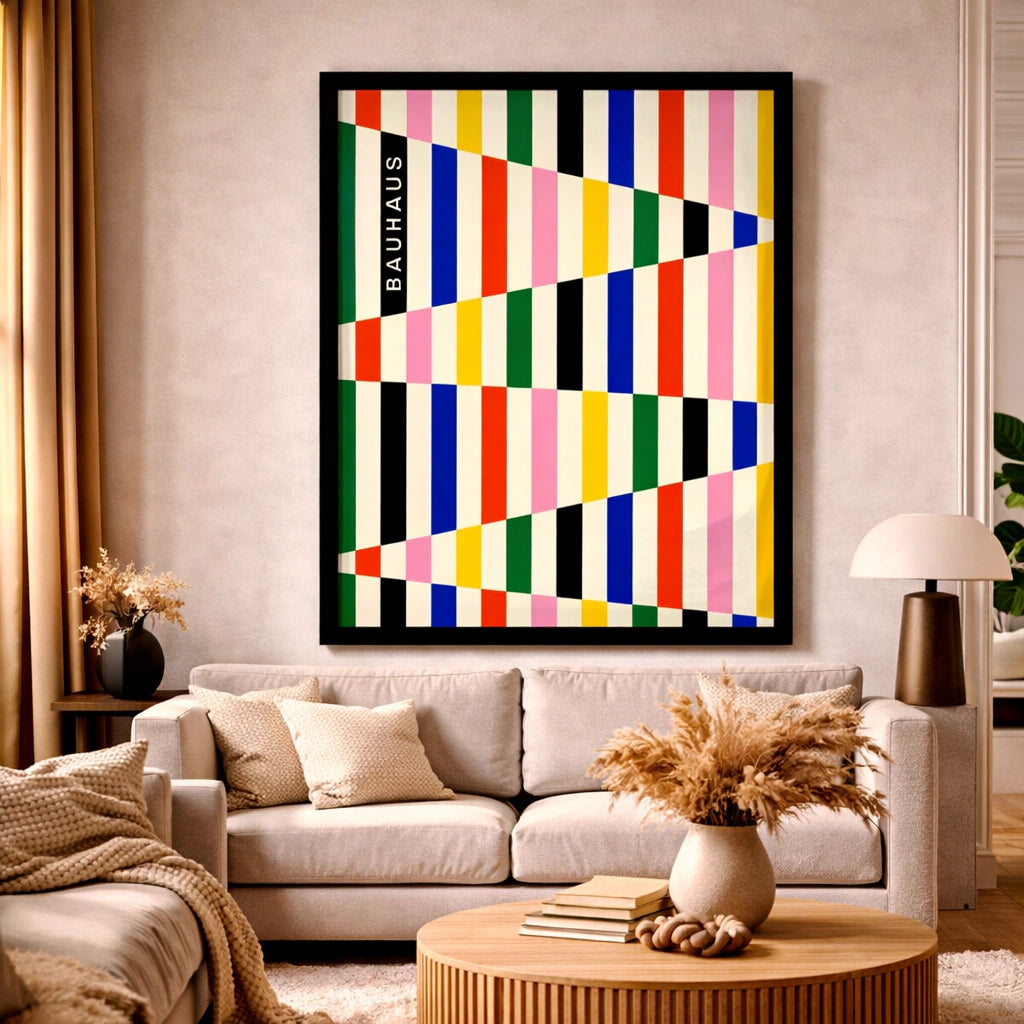 Cuadro Decorativo geométrico Bauhaus brillante