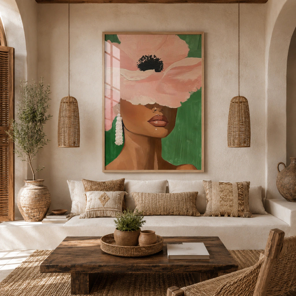 Cuadros Decorativo Mujer elegante con sombrero floral