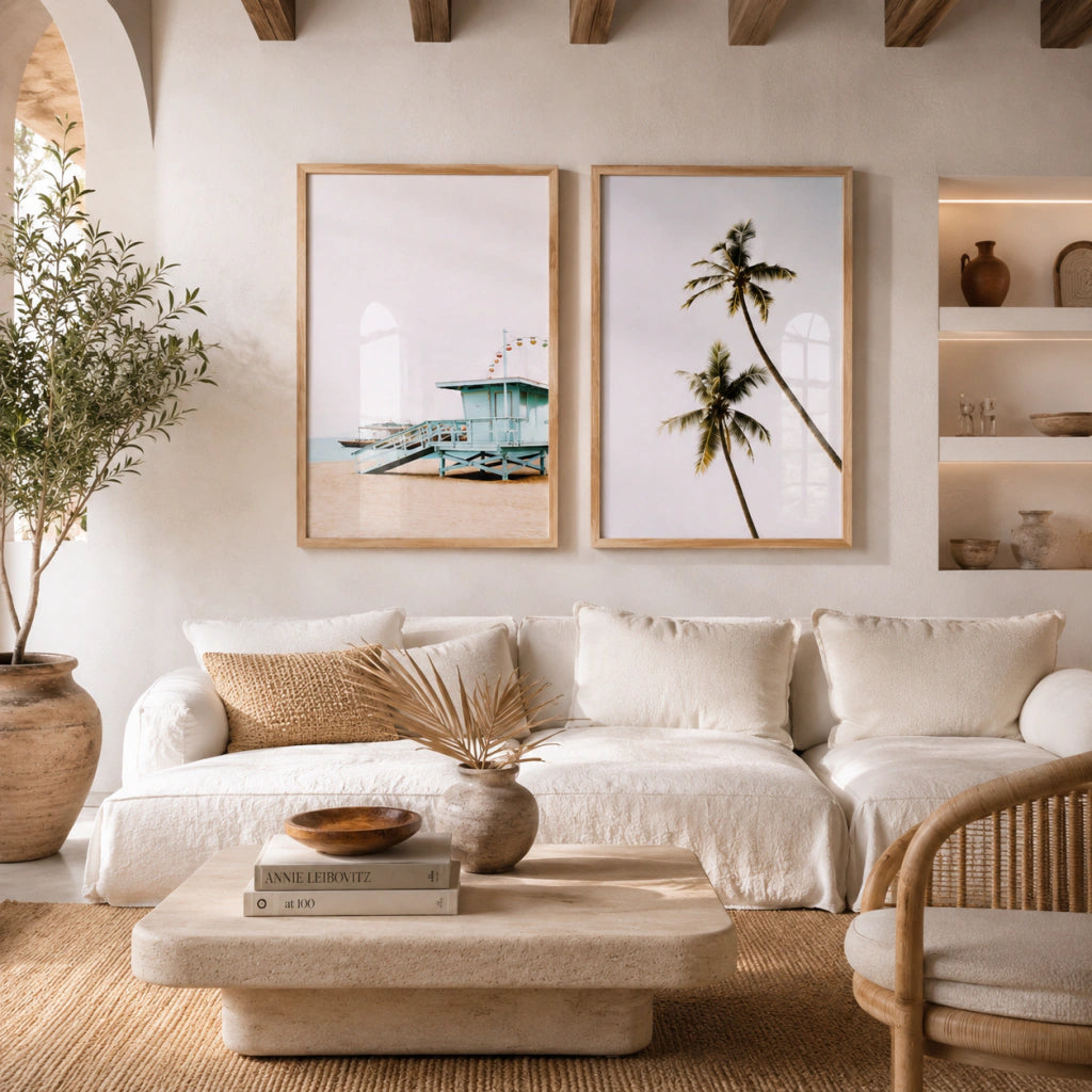 Set x2 Cuadros Decorativos costera Palmera