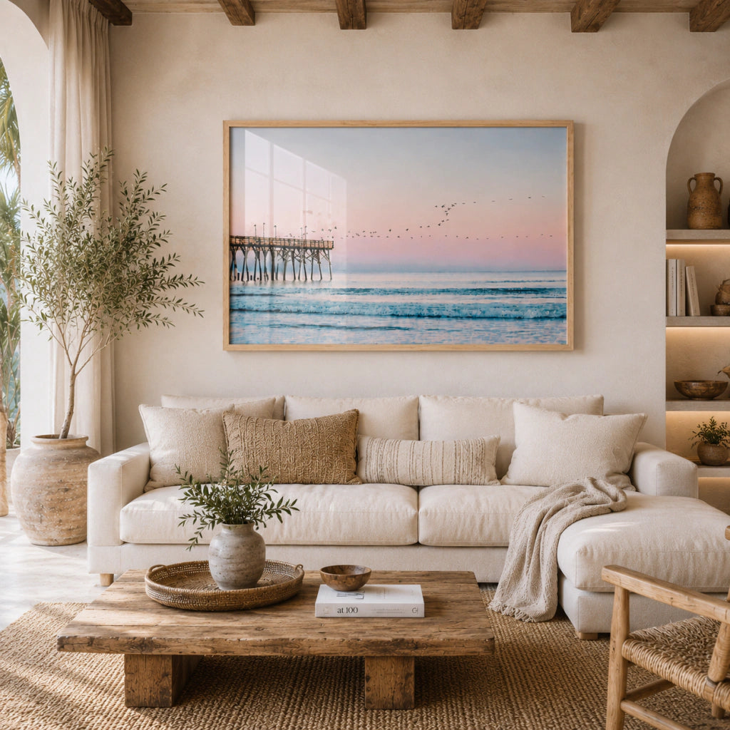 Cuadro Decorativo laya tranquila al atardecer, póster de cielo pastel