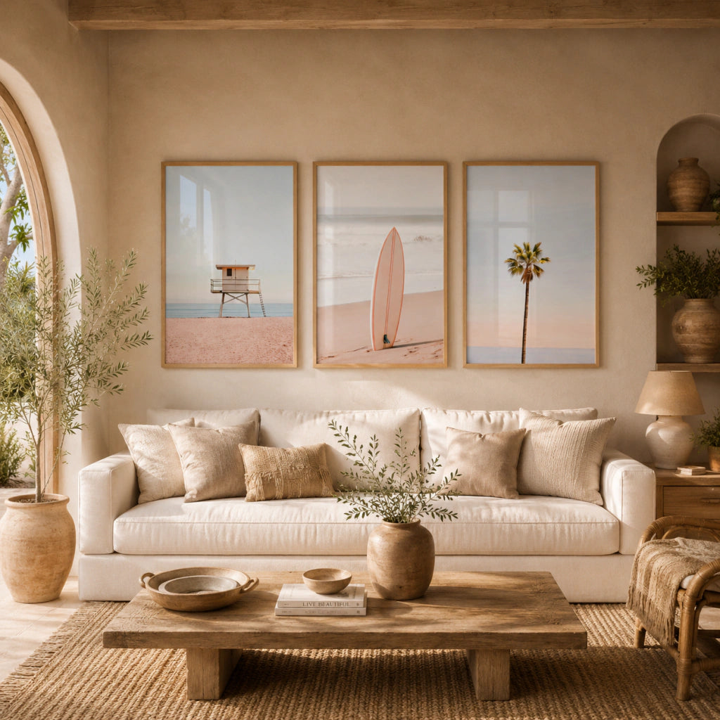 Set x3 Cuadros Decorativos Mar, Surf, Playa