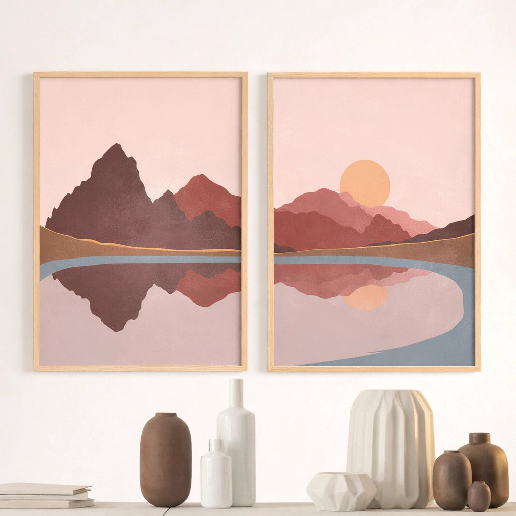 Set x2 Cuadros Decorativos Botánico , Paisaje