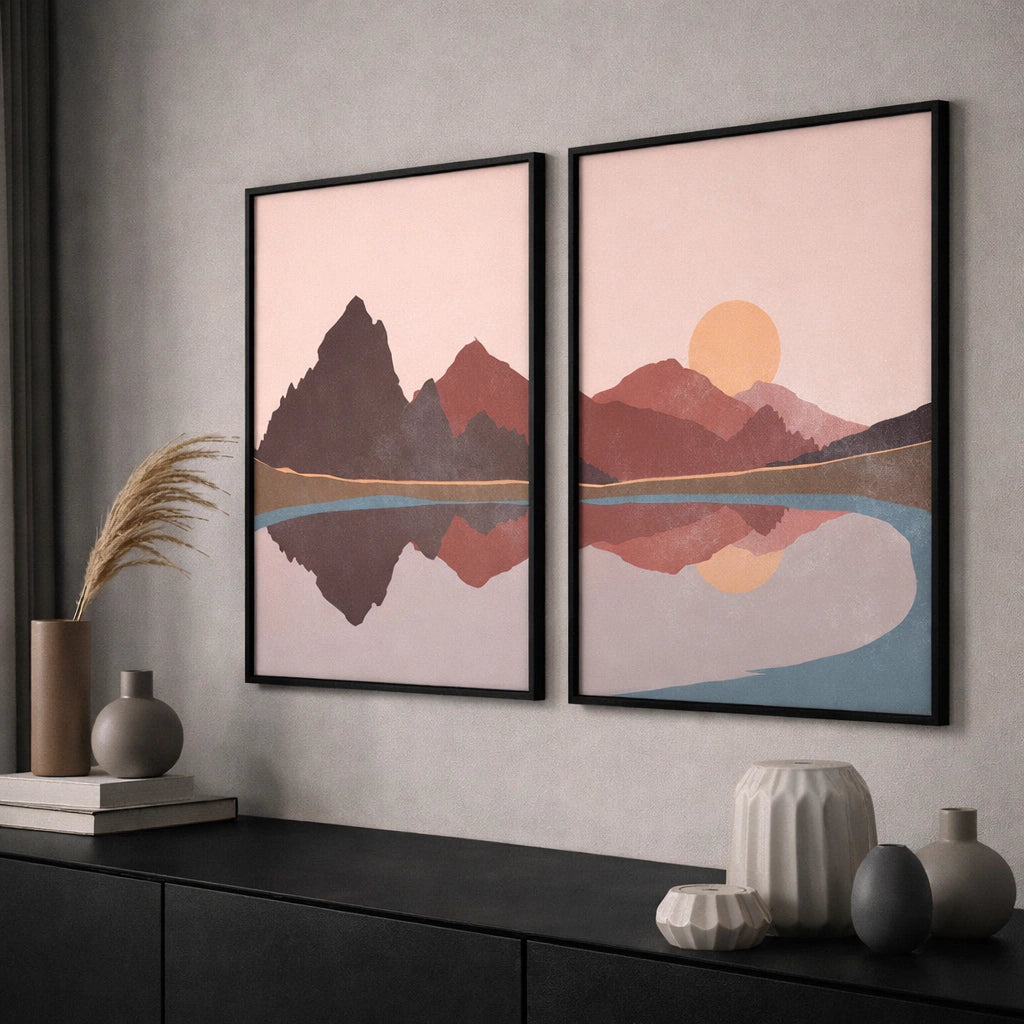 Set x2 Cuadros Decorativos Botánico , Paisaje