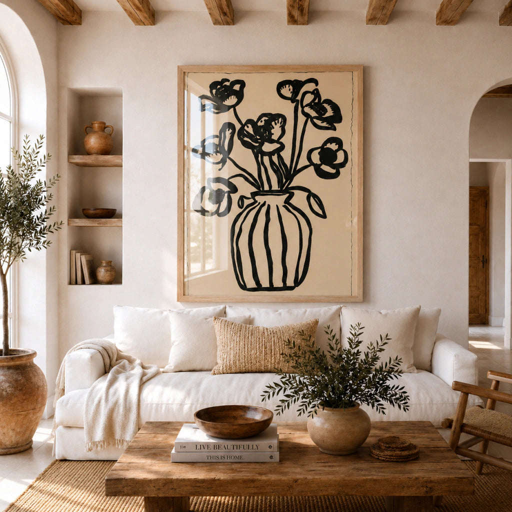 Cuadro Decorativo Ilustración Flores