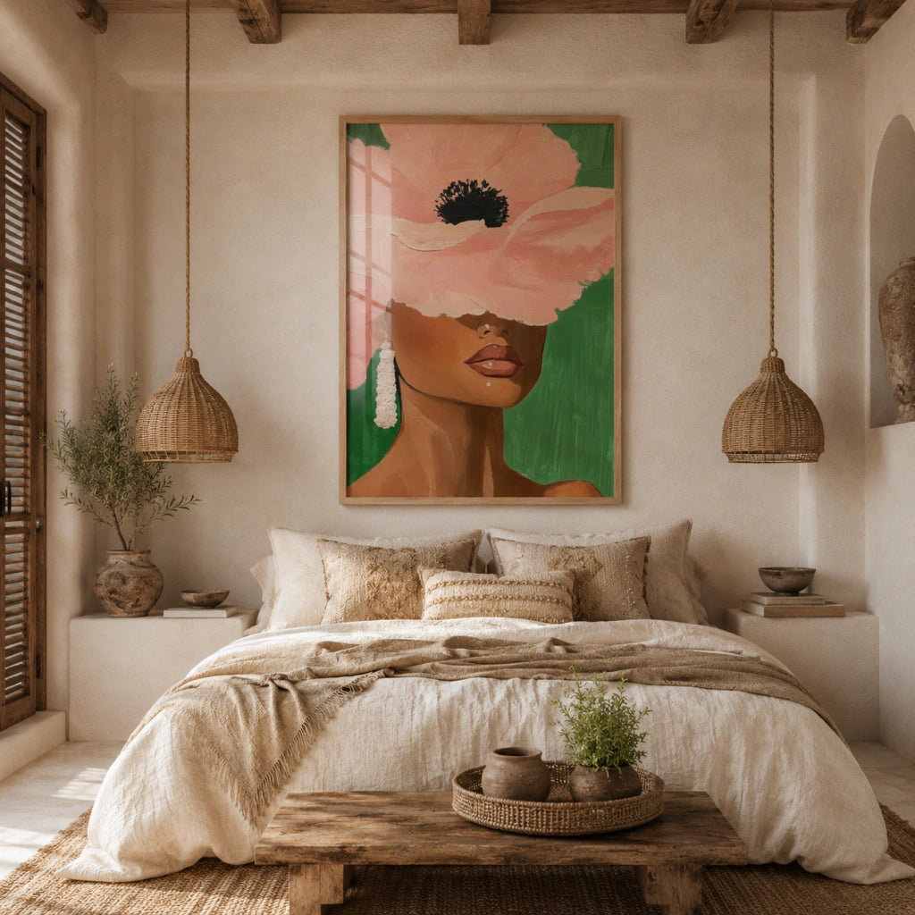 Cuadros Decorativo Mujer elegante con sombrero floral