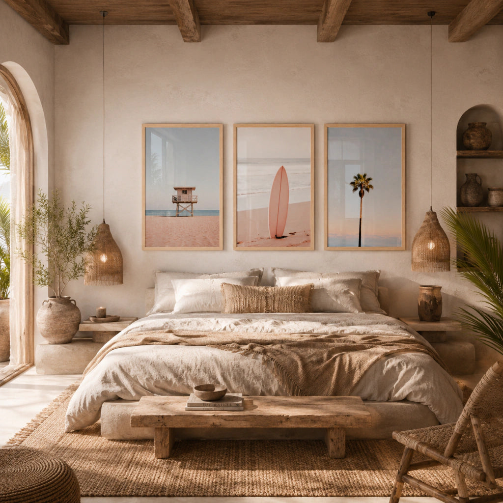 Set x3 Cuadros Decorativos Mar, Surf, Playa