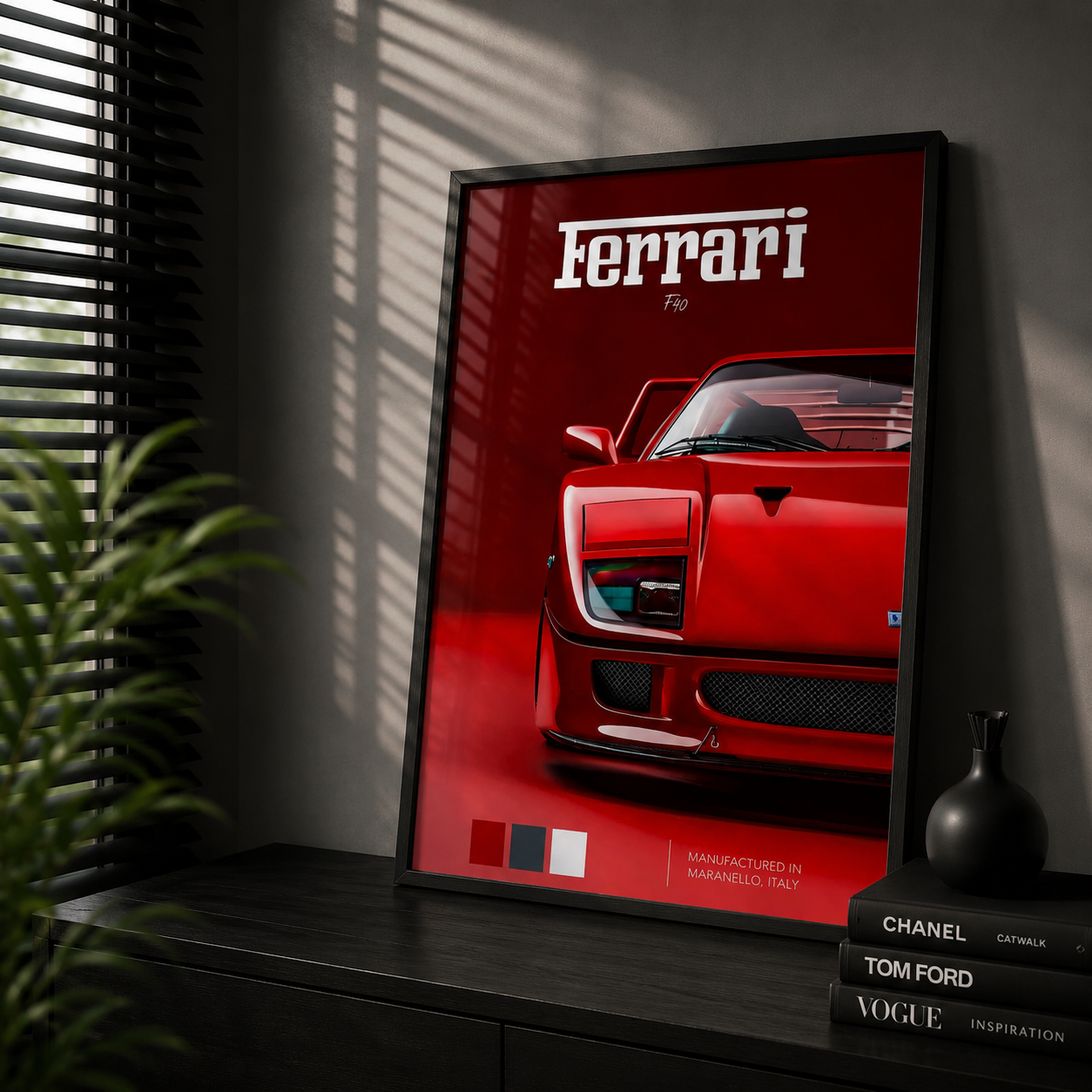 Cuadro Deportivo Ferrari F40 Rojo