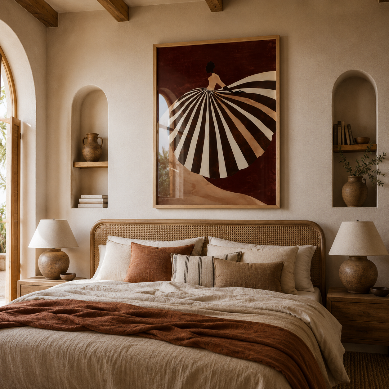 Cuadros Decorativo rayas reflectantes en marrón oscuro